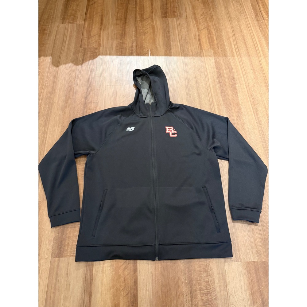 New Balance Full Zip Hoodie Mens 2XT Black Boston College Eagles KMJ9006